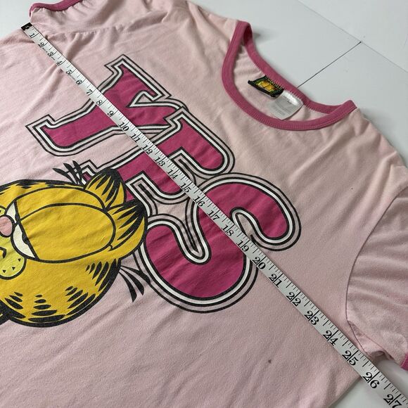 Vintage 90s Garfield Yes I Am Ignoring You Night Sleep Shirt Pink One Size - Picture 8 of 15